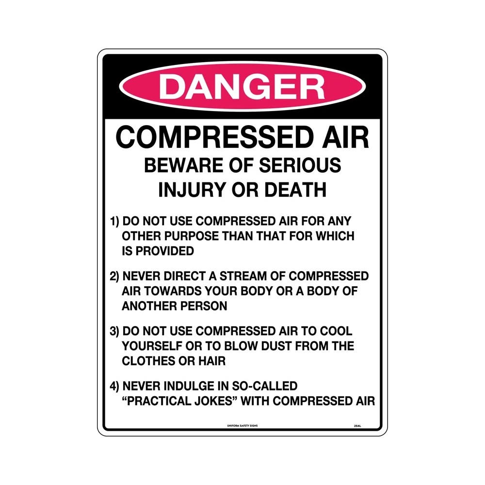 Sign Warning Compressed Air 240 X 180mm Self Adhesive_40015632_254DA
