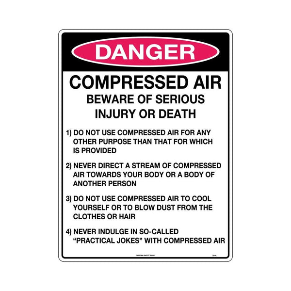 Sign Warning Compressed Air 240 X 180mm Self Adhesive – ATOM