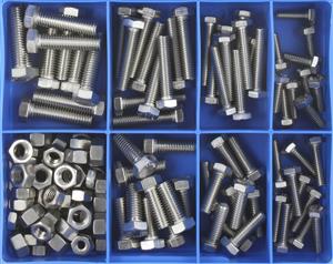 Grab Kit SS Set Screws And Nuts Unc 10 Sizes 1/4-3/8'' 192710 CA1875