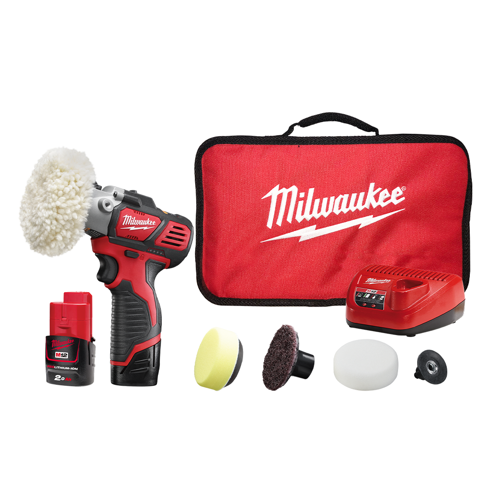 12V 2.0Ah Li-ion Cordless Spot Polisher / Detail Sander Combo Kit Milwaukee 259086 M12BPS-202B