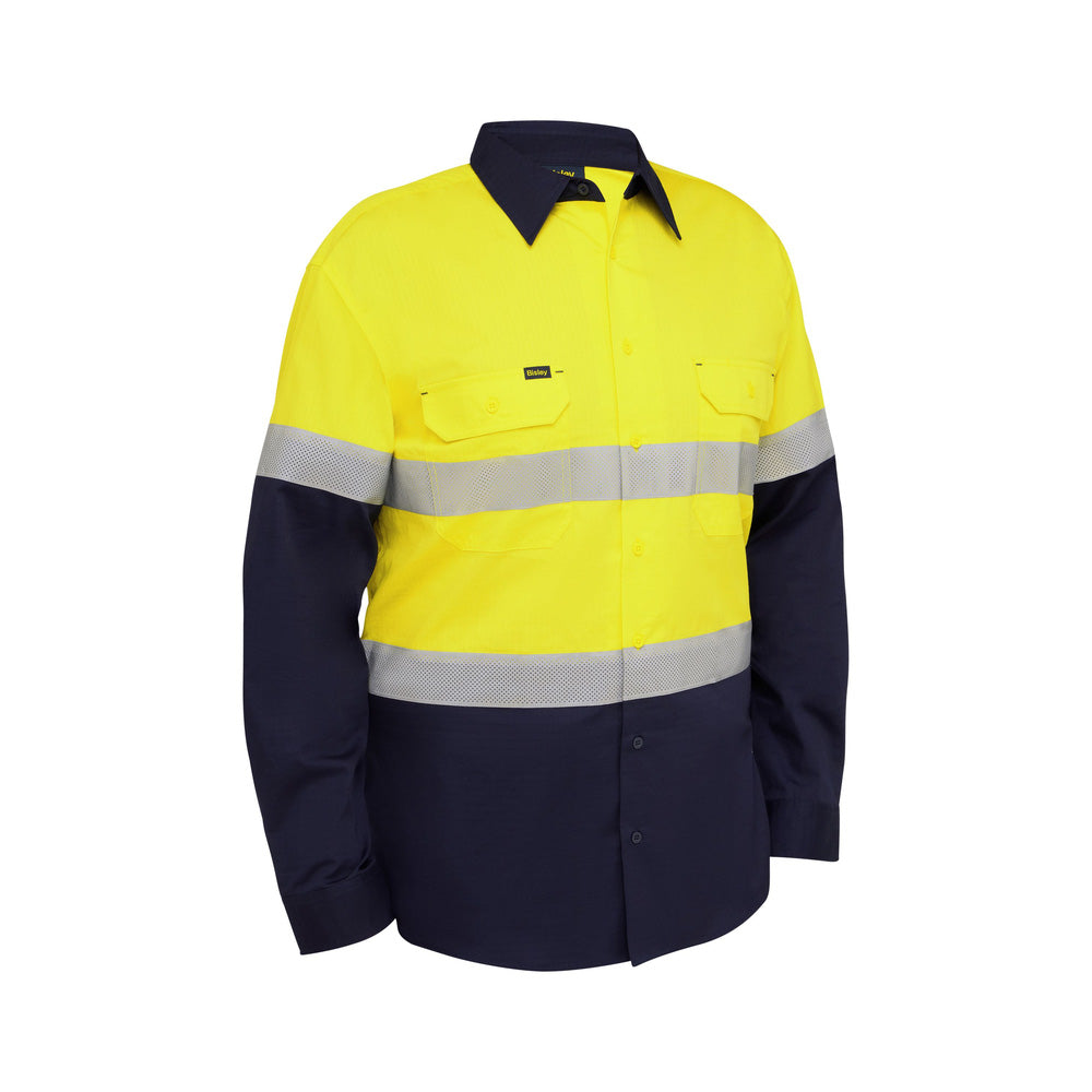 Shirt Tape Ripstop Cotton 145gsm Yellow/Navy 4XL Bisley_40114991_BS6495T_TT014XL