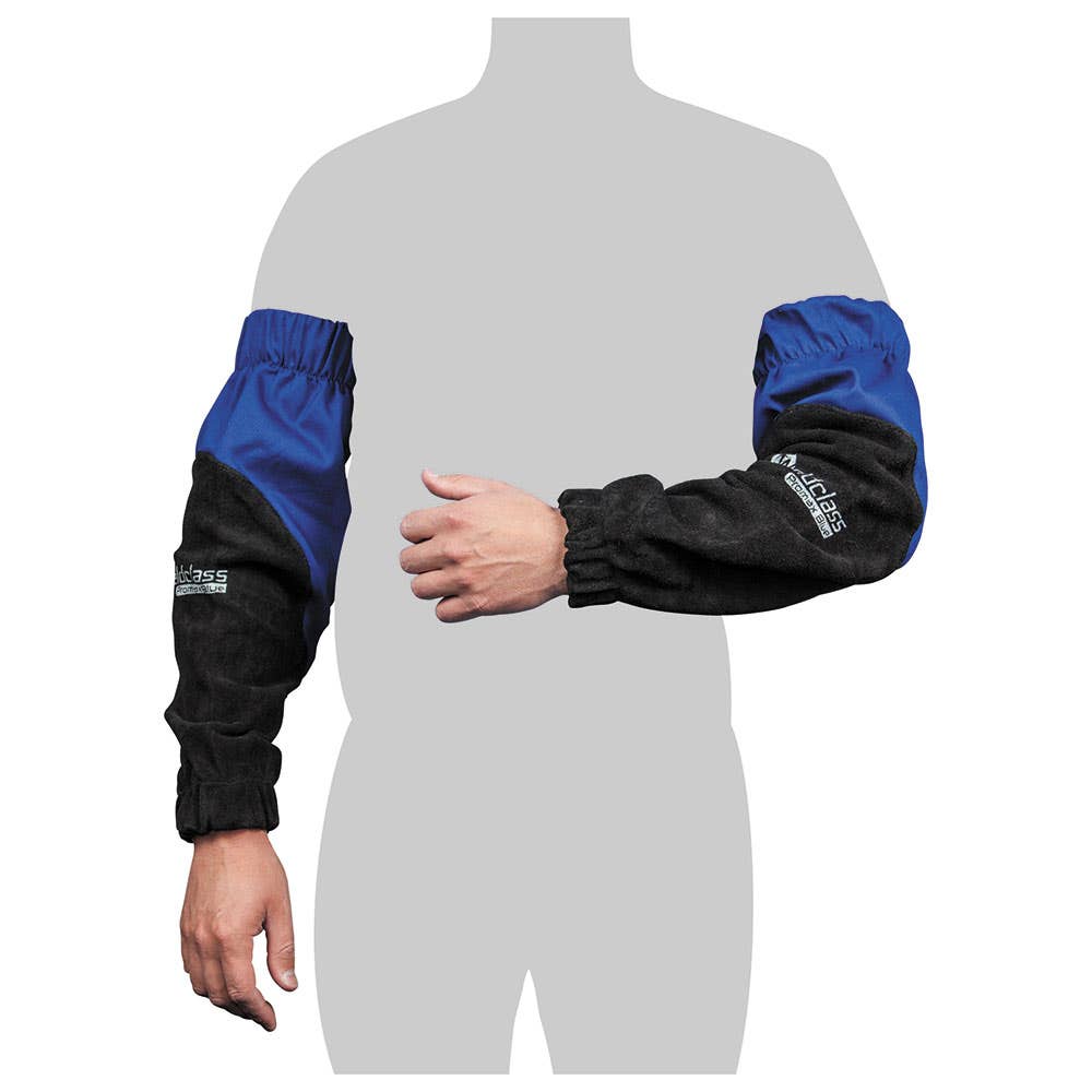Promax Blue Leather Welders Sleeves 260048 WC-05375