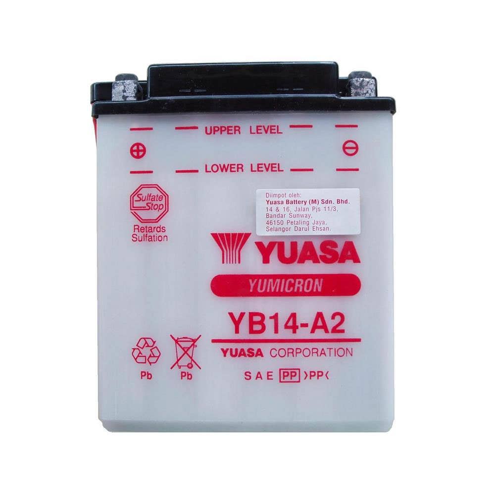 Yuasa YB14-A2 Battery 260332 155050