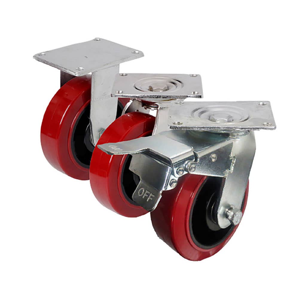 Castor Swivel + Brake Cast Iron Tyre 200 x 50mm 455kg Easyroll 36002788 J32TZ82K200