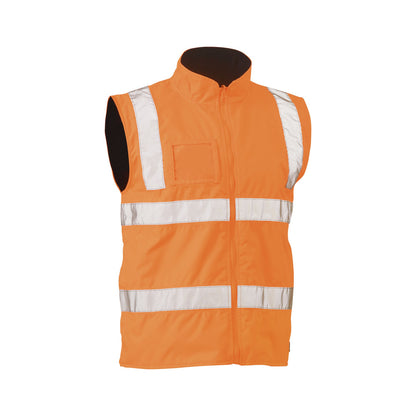Vest Taped Hi-Vis Wet Weather VIC Rail Bisley M Orange BV0364T_BVORM_40022108_BV0364T_BVORM