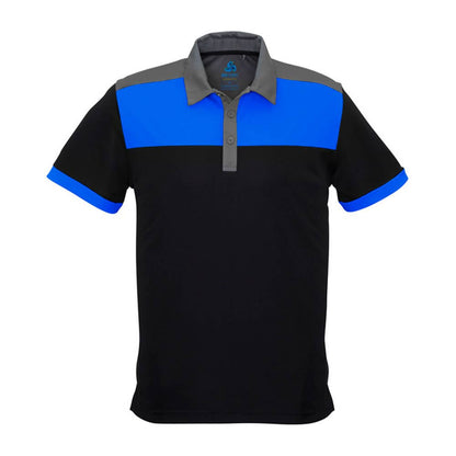 Shirt Polo S/S Poly Biz Cool Charger Black/Royal/Grey 2XL Biz 269041 P500MS-BLK/ROY/GRY-2XL