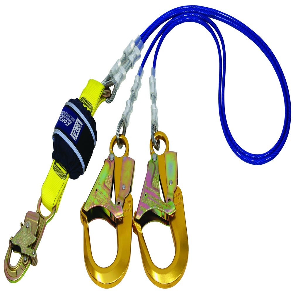 Force2 Lanyard Twin PVC Coated Wire Cable 2m With Scaff Hooks_269440_7012879567