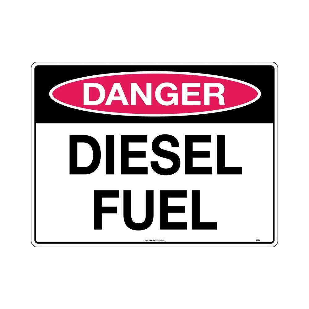 Sign DANGER DIESEL FUEL 300 X 225mm Metal_297520_269MM