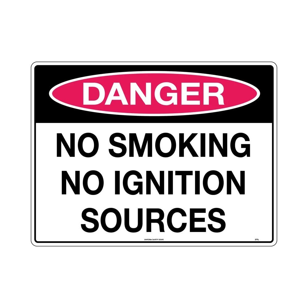 Sign NO SMOKING NO IGNITION SOURCES 450mm X 300mm Metal_419550_271LSM