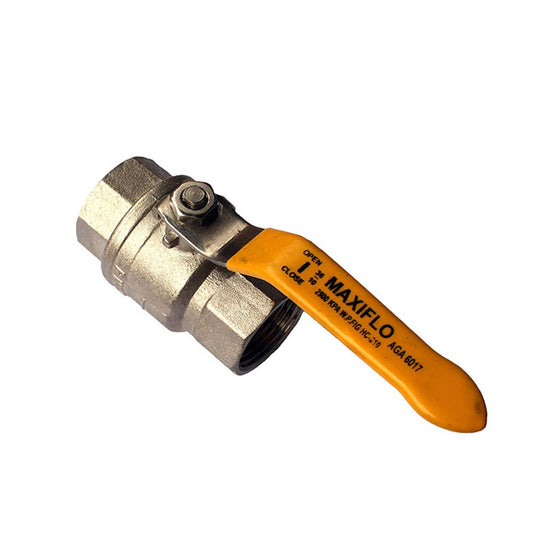 Ball Valve Brass 2 Piece Full Port AGA Approved 1 BSPT 600psi 2731005 BBVAGA025
