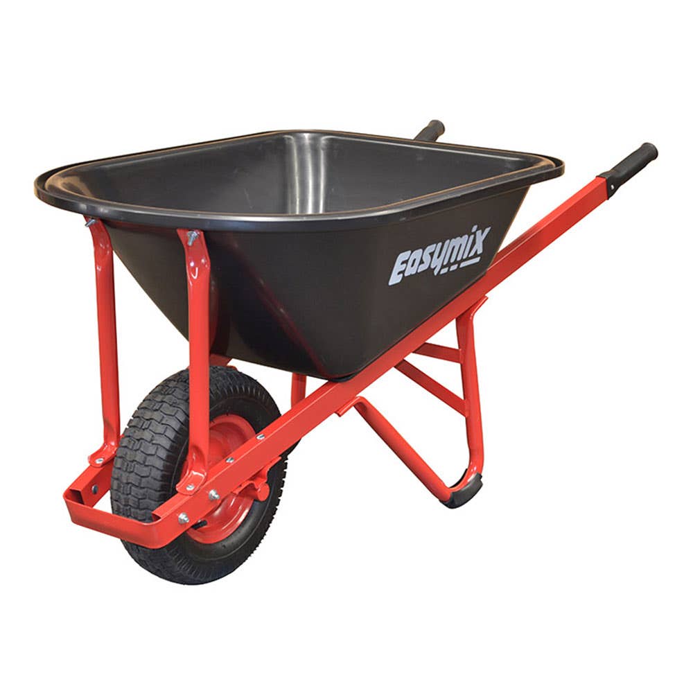 Wheelbarrow Poly Tray 100L Wide-Wheel Steel-Handle 100L 28000602 W566P