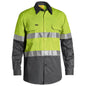 Shirt L/S Cotton Drill Cool Vent Tape Hi Vis Lime/Charcoal 5XL Bisley_40009056_BS6696T_TT365XL