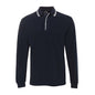 Shirt Polo L/S Poly/Cotton 210gsm Navy/White 2XL Contrast 280462 210XC-NAV/WHT-2XL