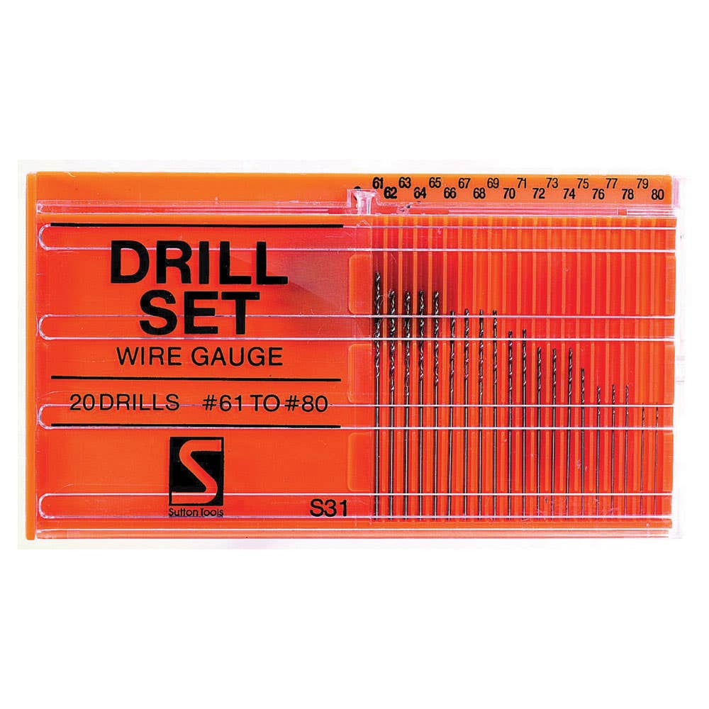 Dril Bit Set Jobber Wire Gauge Bright 60 Piece No.61- No.80 Sutton 2807013 D101S31
