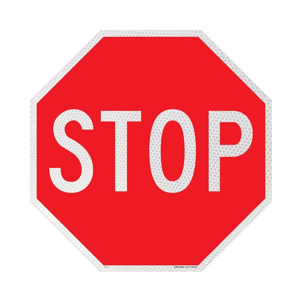 Sign STOP Octagonal 600mm Reflective Class 1 Aluminium_283122_TR1-1A