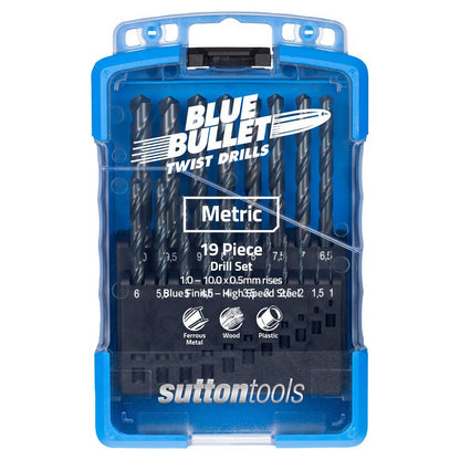 Drill Bit Set Jobber Metric Blue 19 Piece 1-10mm x 0.5mm Sutton 2832001 D102Sm2