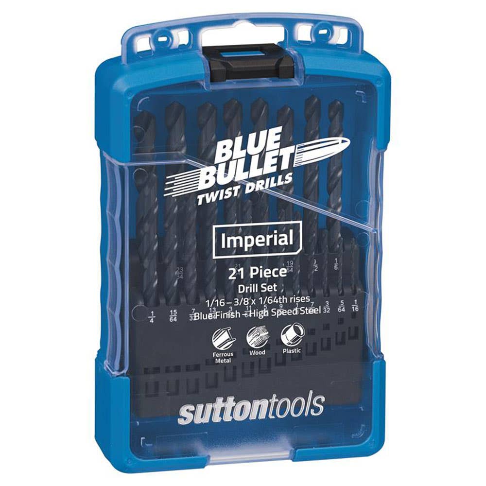 Drill Bit Set Jobber Imperial Blue 21 Piece 1/16''-3/8'' x 1/64'' Sutton 2840001 D102S2