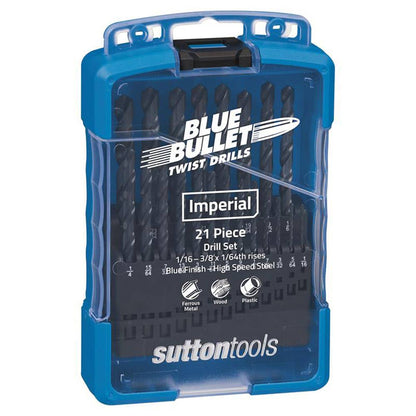 Drill Bit Set Jobber Imperial Blue 21 Piece 1/16''-3/8'' x 1/64'' Sutton 2840001 D102S2