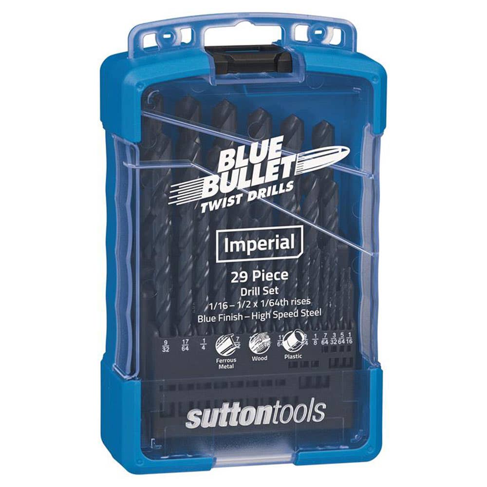 Drill Bit Set Jobber Imperial Blue 29 Piece 1/16''-1/2'' x 1/64'' Sutton 2840002 D102S3