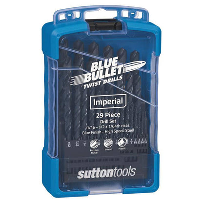 Drill Bit Set Jobber Imperial Blue 29 Piece 1/16''-1/2'' x 1/64'' Sutton 2840002 D102S3