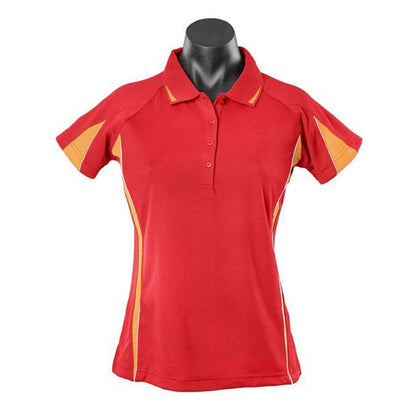 Shirt Womens Eureka Polo Red/ Gold/ White 10_284047_2304-RED/GLD/WHT-10