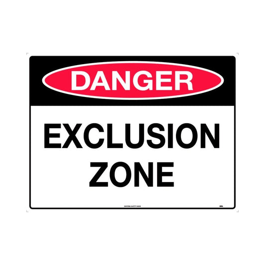 Sign Danger Exclusion Zone 600mm Wide X 450mm High_482554_285LM.