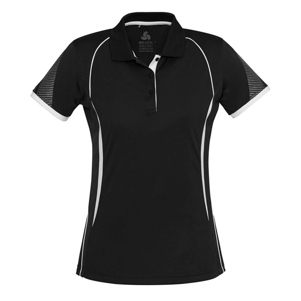 P405LS Razor Women's Polo Shirt Black/White 22_40036419_P405LS-BLK/WHT-22