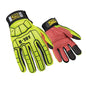Gloves Mechanics Impact Velcro Superhero Hi Vis 2XL R161 Ringers 40000758 161-12