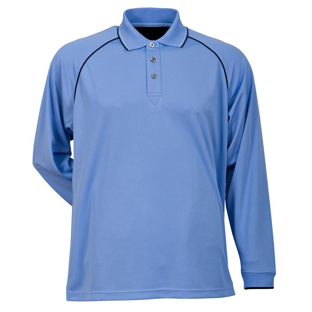 Cool Dry Polo Long Sleeve Large Bimini Blue 1040 288956 1040 large bimini blue