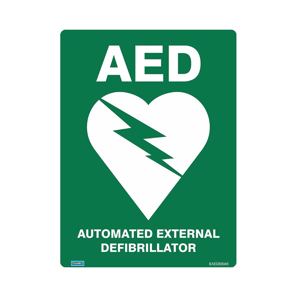Sign AUTOMATED EXTERNAL DEFIBRILLATOR 300 x 450mm Metal_289346_EAEDE4530M