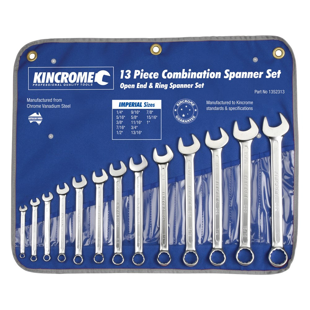 Spanner Set Combination 1/4'' - 1'' AF 13 Piece Kincrome 80502050 1352313