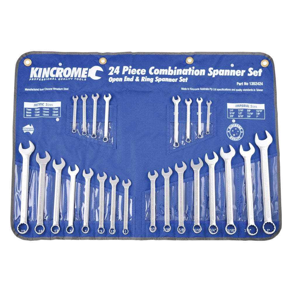Spanner Set Combination AF/Metric 24 Piece Kincrome 80502054 1352424