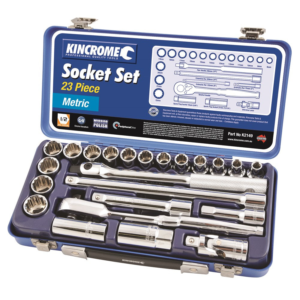 Socket Set 1/2'' Dr Metric 24 Piece Kincrome 40040888 K28020