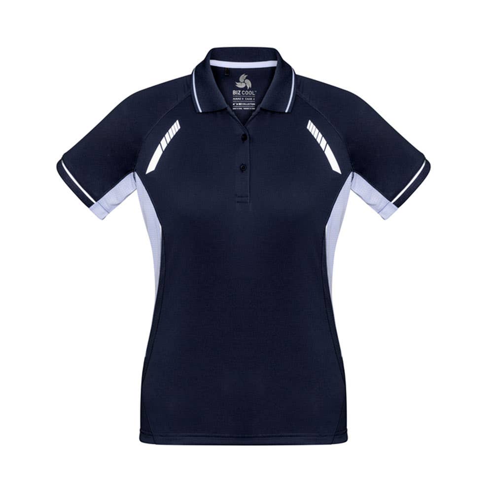 Shirt Polo Womens S/S Micro Poly Biz Cool Renegade Navy/White/Silver 10 Biz_302059_P700LS-NAV/WHT/SLV-10