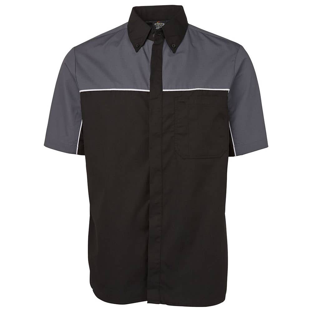 Shirt S/S Poly/Cotton Podium 4M Moto Black/Grey/White 3XL JB's Wear 295863 4M-BLK/GRY/WHT-3XL