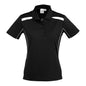 Shirt Polo Womens S/S Polyester Biz Cool United Black/White 12 Biz 288912 P244LS-BLK/WHT-12
