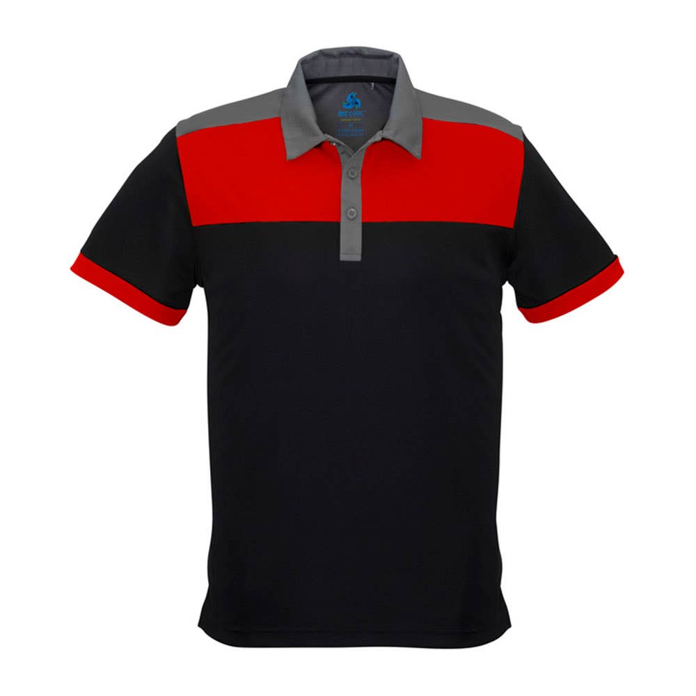 Shirt Polo S/S Poly Biz Cool Charger Black/Red/Grey 2XL 297818 P500MS-BLK/RED/GRY-2XL