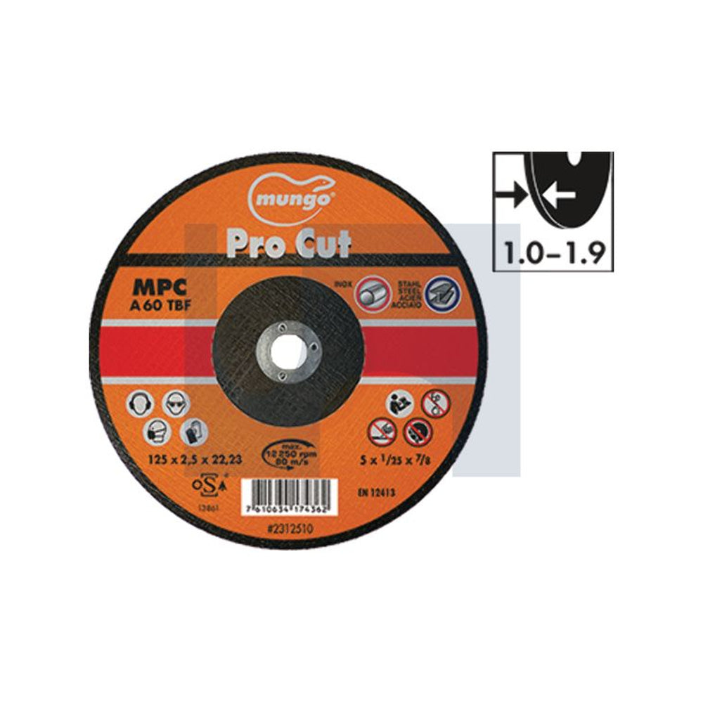 Mpc Pro Cut Cutting Disc 1.0 - 1.9 Mungo 230 1.9 - Pk 25_40092638_MUDMPCP12313019