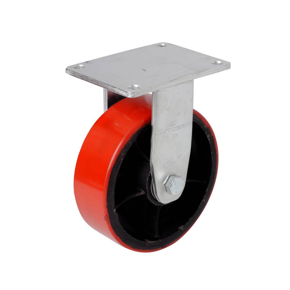 J3 Series Fixed Plate Castor Wheel Urethane on Cast Iron 100mm 518904 J33AZ85K100
