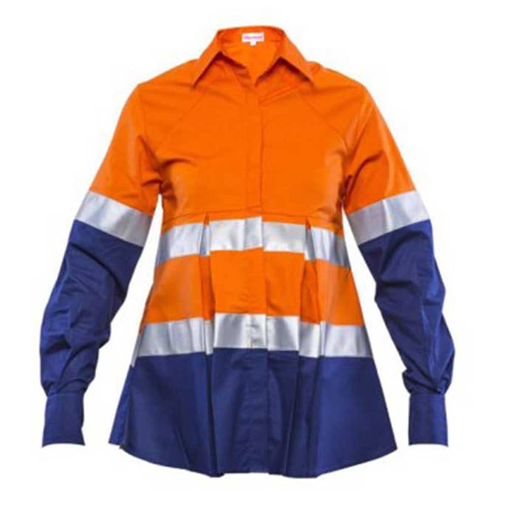 Shirt L/S Cotton Drill 145gsm 3M Tape Hi Vis Orange 10 Baby Bump_30000752_BB-O-10