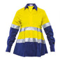 Shirt L/S Cotton Drill 145gsm 3M Tape Hi Vis Yellow/Navy 10 Baby Bump_30000764_BB-Y/N-10