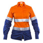 Shirt L/S Cotton Drill 145gsm 3M Tape Hi Vis Orange/Navy 10 Yoketastic_30000794_Y-O/N-10
