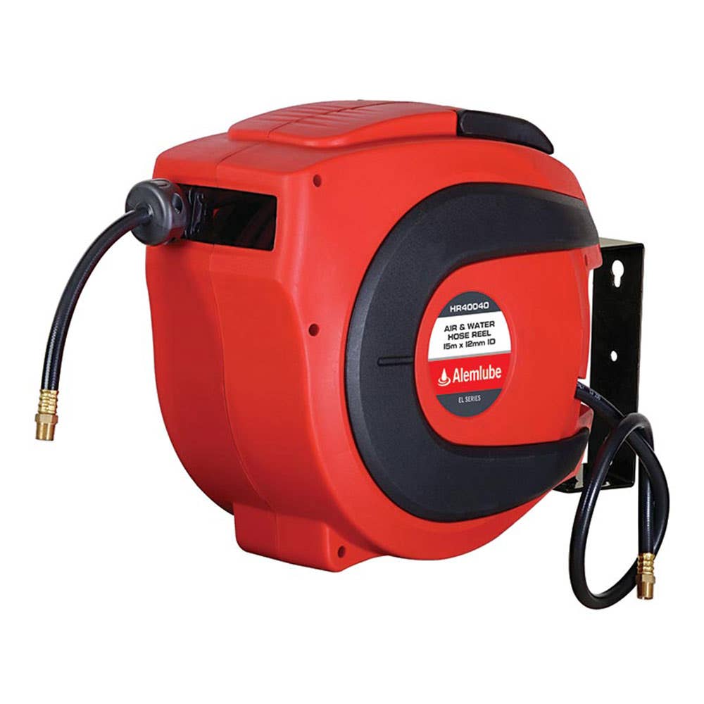 Hose Reel Assembly Air Retractable 12mm x 15m 300psi HR40040 Alemlube 30004343 HR40040