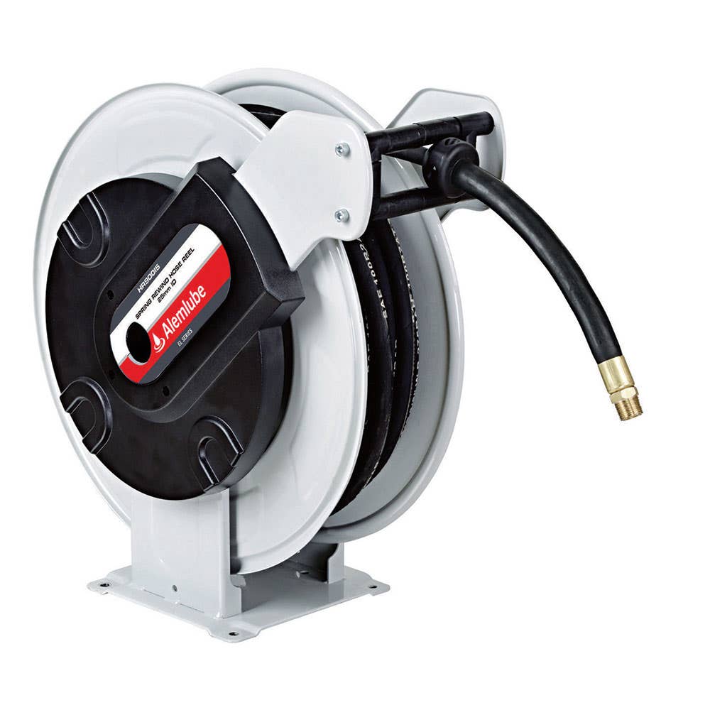 Hose Reel Assembly Air/Water Metal Frame Twin Pedestal 10mm x 30m 300psi HR90070 Alemlube 30004354 HR90070