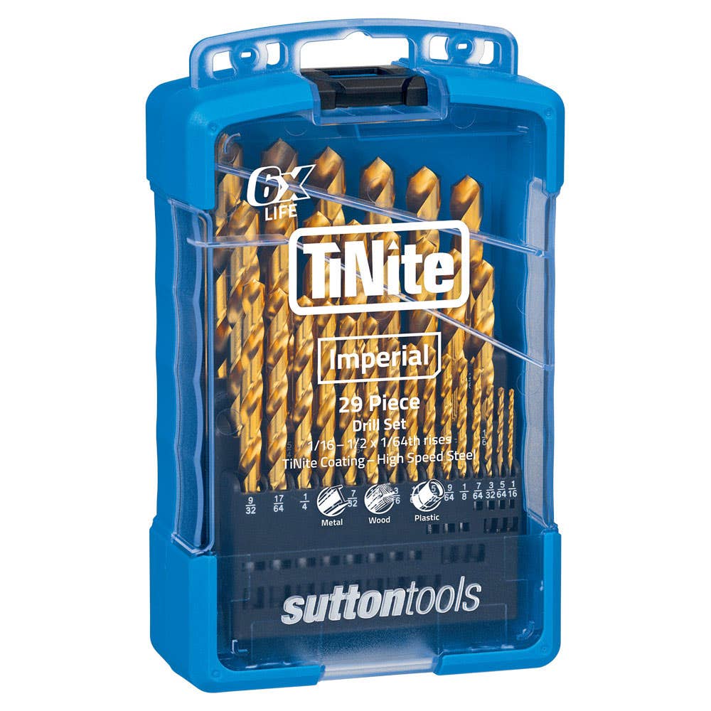 Drill Bit Set Jobber Imperial TiN 29 Piece 1/16''-1/2'' x 1/64'' Sutton 30006943 D103S3