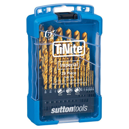 Drill Bit Set Jobber Imperial TiN 29 Piece 1/16''-1/2'' x 1/64'' Sutton 30006943 D103S3