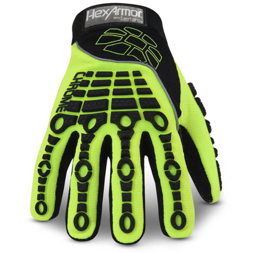 Gloves Mechanic Hi Vis Cut 5 Resistant Chrome Series Hexarmor 2XL 4026 30006977 402611
