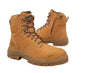 Boots Steel Toe Lace + Zip PU Rubber Bump Cap Wheat 55-332Z 10 Oliver 30007215 55332Z-WHT-10