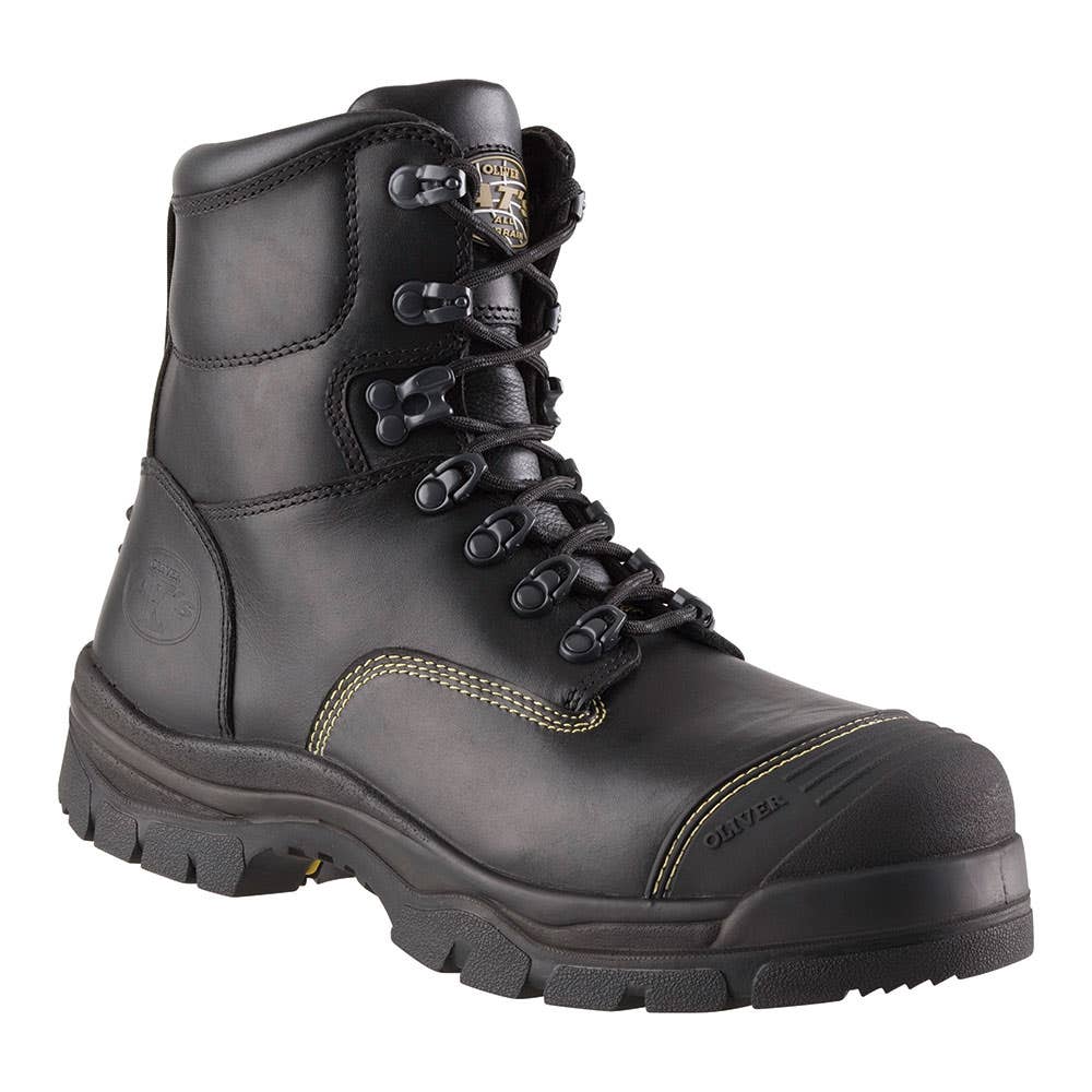 Boots Steel Toe Lace Up PU Rubber Sole Bump Cap Black 55-345 10 Oliver_30007233_55345-BLK-10