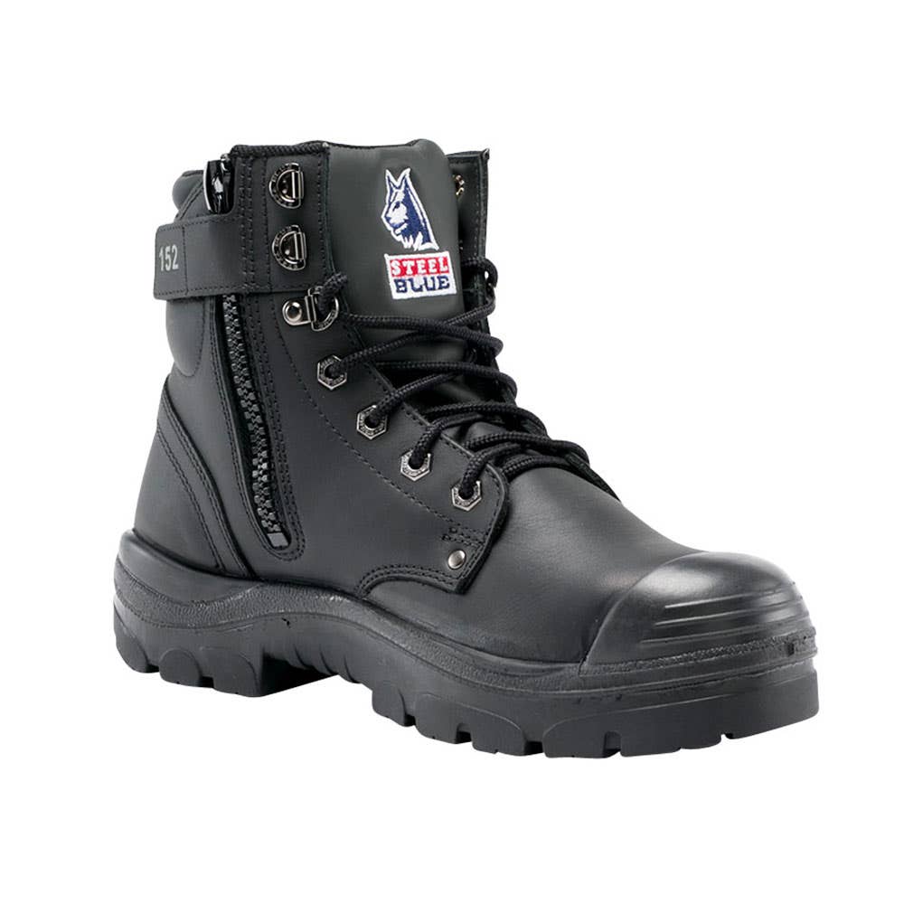 Boots Steel Toe Lace/Zip Nitrile Sole Bump Cap Black Argyle 10 Steel Blue_30007795_342152-100-BLK